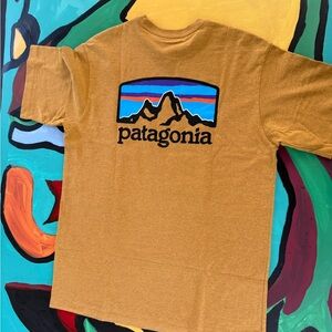 Patagonia Classic Cotton Yellow Gold Tee Gorpcore Cabincore Comfy Unisex XS